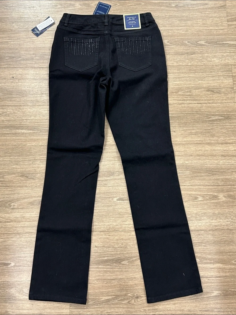 NEW Charter Club Lexington Straight Leg Black Jeans